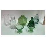 Green and Clear Glassware with uranium