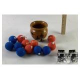 Twelve (12) ladder balls,  2 clear, square,