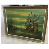 Painting ï¿½Ships at Seaï¿½ signed by MCM artist Lee