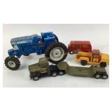 Metal ford tractor, Buddy L military truck with