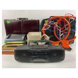 Basketball hoops (2). Sony radio-cassette