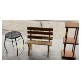 Wood Child/Doll Bench (20 in. W X 20 in. H), Wood