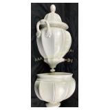 Ceramic Wall Fountain, Lababo Scalloped Design.