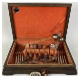 WM. Rogers & Son Silverware in Wooden Storage