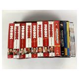 DVDs:  Monk (seasons 1-8), Knight Rider (season