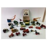 Die cast tractors and construction toys: John