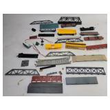 Model trains and pieces for track/train village.