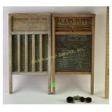 Maid-Rite and unmarked brass washboards.  Bras