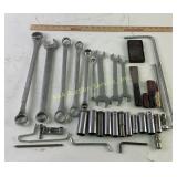 Tools:  wrenches, sockets, socket wrenches, drill