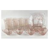 MCM pink spaghetti string textured glass: 4