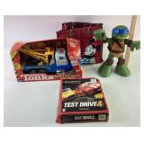Tonka Tow Truck, Ninja Turtle Figure, Minnie Mouse