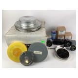 Sears 35mm lens, blower motor, film reels, Ampex