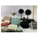 Three (3) bronze metal, brass magnifying