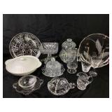 Glassware: Federal glass serving platter. Mikasa