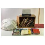Box of cookbooks, Websterï¿½s dictionary