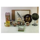 Magnifying flip vanity mirror