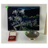 Asian Art with abalone like accents light