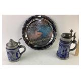 Made in Germany steins, Oneida platter tarnished