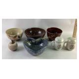 Stone and brass apple paperweight, Stoneware