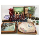 1970 Supercast chalk Laurel & Hardy chess pieces