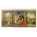 MCM framed paint by numbers: lake scene, cabin