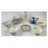 Lennox rose bud vase, Lefton 2119 handpainted cup