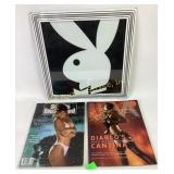 Glass Playboy carnival prize, 14x14, sports