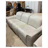 Leather Couch with Recliners (87 in. L X 40 in. D