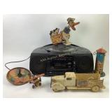 Fisher Price Wind-up Toys, truck, spinning top.