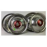 Four 1951-1952 Plymouth 15in Wheel Hubcaps. Good