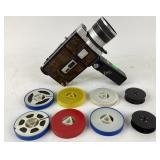 Focal reflex zoom K mart 8 mm camera, with reels,