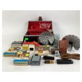 Hard sided camera case with Sylvania magic cubes,