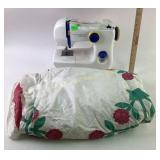 IKEA sewing machine, no cord, hand sewn floral