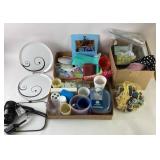 Crosstitch supplies: thread, fabric, measuring