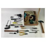Various tools: Hammers, soldering iron, pliers,