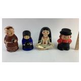 Coin Banks, Priest, Women, Amish Couple, qty 4