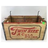 Twin Size A Cola Drink wooden crate with metal