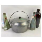 Frankoma Vases and Club Hammer Craft Aluminum Pot