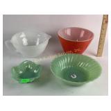 Anchor Hocking dishware: fire king mixing bowl,