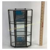 Glass and metal display case 13Hx8Wx4D glass