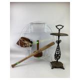 metal/iron garden plant stands, baseball bat