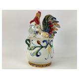 Fitz and Floyd rooster cookie jar. Good