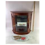 China cabinet miniature, glass shelves, dark wood
