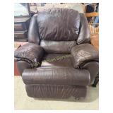 Regency Home brown leather recliner : 36in H x