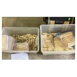 Wooden blocks of various sizes.