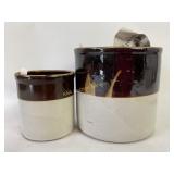 1 gallon and half gallon crocks,