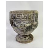 Stone Planter with Greek Key Pattern and Relief De