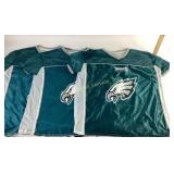 Three NFL Eagles jerseys. One adult extra large,