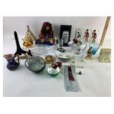 Duck shaving mug and brush, glass vase, Daffy