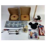 Cobalt blue swirl Graniteware muffin pan